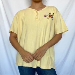 [SOLD] Disney Pooh Yellow Henley T-Shirt